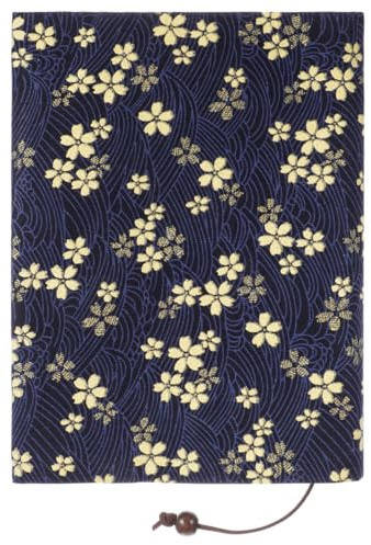 Operitacx A5 Fabric Book Cover for Paperbacks, Floral Hand-Made Cloth Book Cover 8.46X6.42 Inch Decorative Sleeve Protective Sleeve for School Office Reading