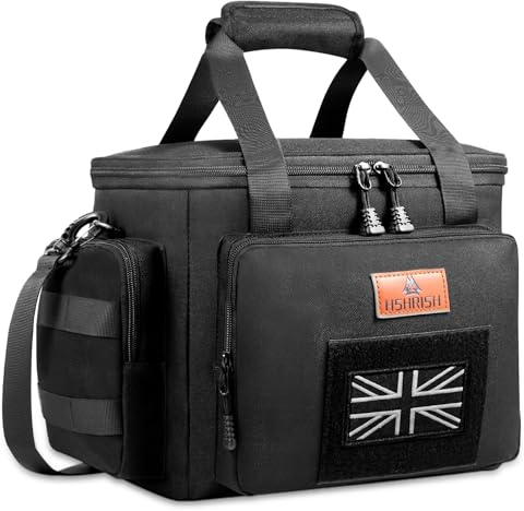 HSHRISH Lunch Bag for Men, Tactical Cooler Bag, Reusable Waterproof Leakproof Insulated Lunch Box for Adults Men Work Picnic Outdoor Hiking Day Trips Camping, 12L Black
