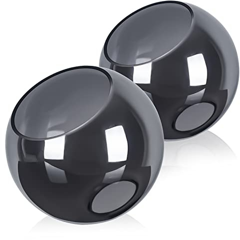 Yolsunes Lighting Fixture Replacement Globes Top Opening Smokey Black Glass Lamp Shades 2 Packs, for Chandelier/Pendant light/Ceiling light, 4.2cm(1.7) of socket base; 13cm(5.12) of globe width