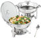 VEVOR Juego de Platos de Frotamiento Redondos 2 x 3,5 L Calentador de Bufé de Acero Inoxidable de Grado Alimenticio Calentador de Alimentos para Mantener Caliente para Bufé Hotel Catering Restaurante