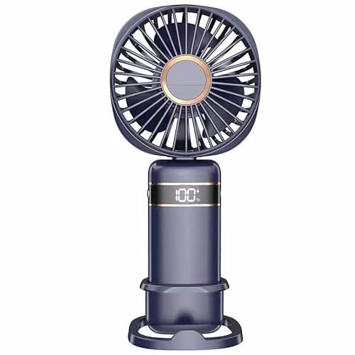 YUWUY Handheld Fan, Mini Portable USB Fan with 5 Speeds Rechargeable Personal Electric Fan, Battery Operated Hand Held Desk Desktop Fans for Home Office Bedroon Outdoor Travel