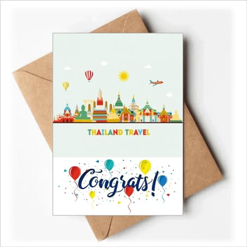 Thailand Aquarell Morden City Illustration Hochzeit Karten Glückwunsch Gruß Umschläge
