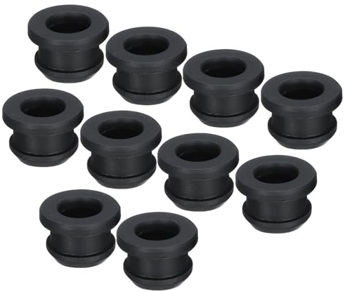 QUARKZMAN 10 Stück Gummitülle Kabeldurchführung Dia 11mm x ID 8mm x H 10mm Kabeldurchführung Gummi Kabeltülle Wasserdicht Durchgangstüllen Gummitüllen für Kabel Drähten Schutz, Schwarz