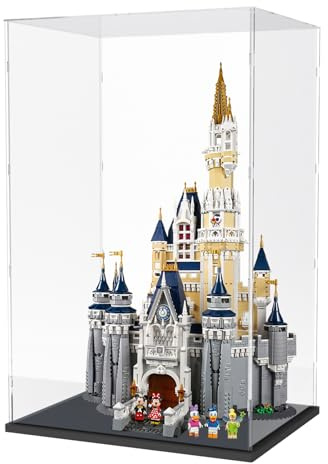 Nynelly 79 cm hohe Acryl-Vitrine für Lego Disney Castle 71040 für Lego Vitrine für Modelle Figuren Puppen zusammenbauen staubdicht verdickte klare Vitrine Vitrine Vitrine (Schwarz)