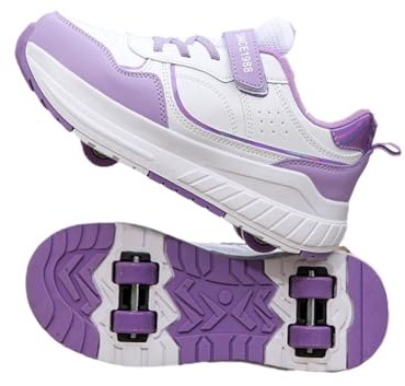 ENEN Schuhe mit Rollen für Jungen & Mädchen, Streetstyle Outdoor Turnschuhe mit Rollen Versenkbarer, Schuhe mit Rollen Kinder, 2-in-1 Roller Schuhe Turnschuhe mit 4 Rollen