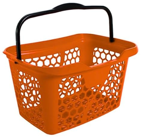 Balsat Panier à provisions résistant et maniable, capacité 30 litres, idéal pour les supermarchés et les magasins en général Rouge