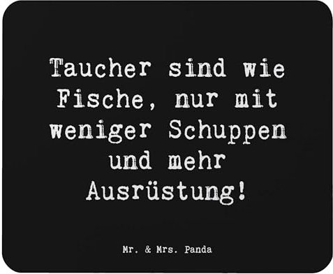 Mr. & Mrs. Panda Mauspad Spruch Tauchen Abenteuer - Geschenk, Taucher, Sport, unterwasserwelt, Sicherheit, Mauspad Büro, Meeresbewohner, Schuppen,