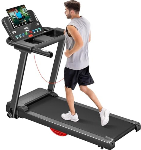 UMAY Cinta de Correr para Casa Plegable 12km/h, Cinta de Correr 2,5PS/1800W con Pulsómetro, App y Altavoz Bluetooth, Treadmill para Casa con 12 Programas de Entrenamiento