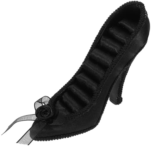Luxshiny Schwarzer Schmuckständer aus Gummi und Eisen mit Ringhalter und Ohrringständer für Einfache Aufbewahrung dem Schminktisch und Elegante Präsentation zu Hause