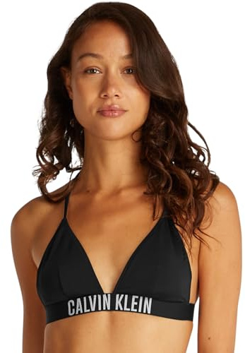Calvin Klein Donna Top Bikini a Triangolo Imbottitura Estraibile, Nero (Pvh Black), L