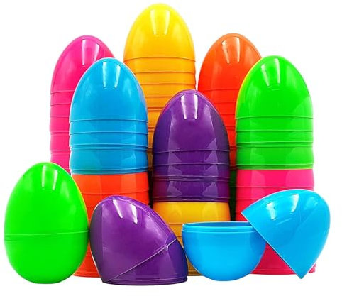 Fravsiu Huevos de Pascua rellenables, cesta de huevos de Pascua,Juguete de Huevos de Pascua 50 Piezas - Huevos de Pascua Huevos falsos Colores variados para la búsqueda de huevos de Pascua