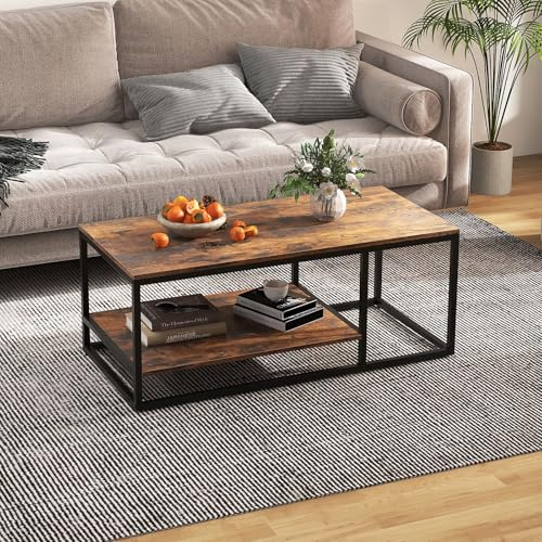 GOPLUS Mesa de Centro de 2 Niveles Industrial