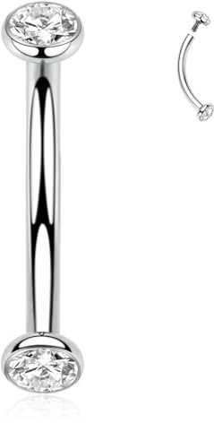 hengkaixuan G23 Titan Augenbrauenpiercing Schmuck Augenbrauenringe Curved Barbell 16G Augenbrauen Bauchnabelring Nabelringe Rook Daith Ohrringe Lippenring Augenbrauenschmuck 6mm-12mm