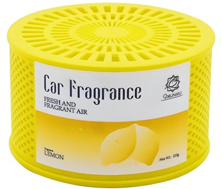 Q QXUNMU Ambientador para coche 215 g – Fragancia natural para coche y hogar (limón, jazmín, lavanda, flor de cerezo), gran volumen, aromaterapia sólida, idea de regalo (limón)
