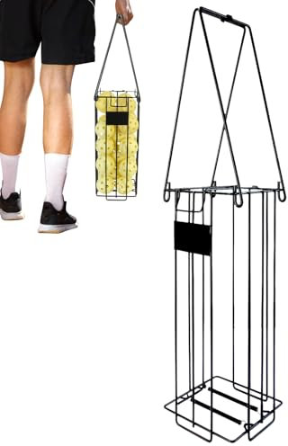 Panier de ramassage de balles de tennis, accessoires de tennis – Machine ergonomique de grande capacité portable pour l'entraînement, le volley-ball, le softball, le baseball