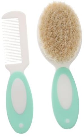 ERINGOGO 1 Set Ullkamborste Babyborste Och Kam Babykam Hårbottenmassage Verktyg För Babyshower Borste Och Kam Babyhårborste Och Kam Duschskrubb Badrengöring Ullborste