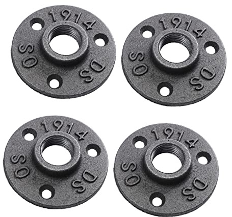 Hoement 4pezzi Flange Pavimento Ghisa Industriali Flange Interne Raccordi Uso Industriale Fisso Base Compatibile Decorazioni Progetti Fai Da Te