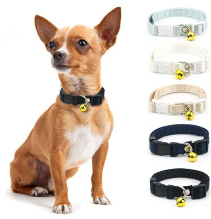 XFSRG Katzenhalsband Set Verstellbar Schnellverschluss Halsband Glöckchen Katzenhalsbänder 1cm Breit Sicherheitsverschluss Katzenhalsband