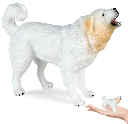 Jorzer Hundefiguren, realistische Tierfiguren, Hundespielzeug, Kunststoff, Pyrenäen-Tierfiguren, pädagogisches Lernspielzeug, Geburtstagskuchenaufsatz, Tiere für Kinder, Jungen, Mädchen und Spiele.