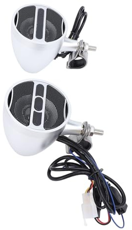 AUNMAS di Altoparlanti per Manubrio con Amplificatore Impermeabile ATV per Moto con Radio Stereo e Supporto MP3 per Motocicli e Veicoli Elettrici