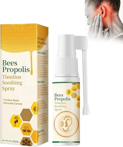 Bee Propolis Tinnitus Relief Spray, Tinnitus Relief for Ringing Ears, Earwax Cleaning Care Spray, Ear Tinnitus Relief for Relieves Tinnitus, Ear Back, Ear Discomfort (1)