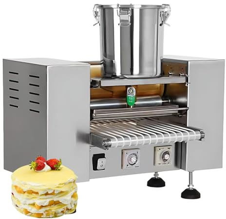 Commercial Crepe Maker 2800W, Acero Inoxidable 304 Máquina De Crepes Automática, De Dosificación De Masa, Producción Intensiva Para Restaurante Y Buffet(8in)