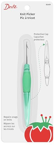 Dritz Clothing Care 82409 Ergonomic Knit Picker, Green