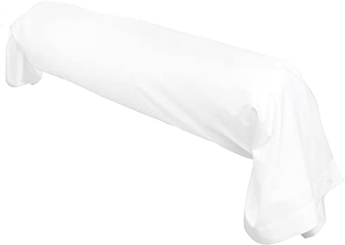 Linnea Taie de traversin uni 140x43 cm 100% Coton Alto Blanc