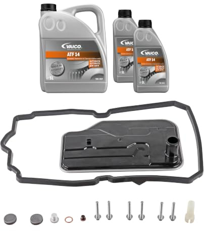 VAICO V30-2258 FILTERSATZ MIT 7 LITER ÖLWECHSEL AUTOMATIKGETRIEBE 7-GANG 722.9 7G-TRONIC PASSEND FÜR EXPERT KIT | Kompatibel mit: MERCEDES-BENZ C-CLASS, C-CLASS, C-CLASS Coupe, C-CLASS Coupe, C-CLASS T-Model, C-CLASS T-Model, CLC-CLASS