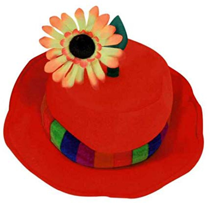 Hut mit Blume, sortierte Farben, Gr. 58 cm, Karneval, Mottoparty, Accessoire (58, rot)