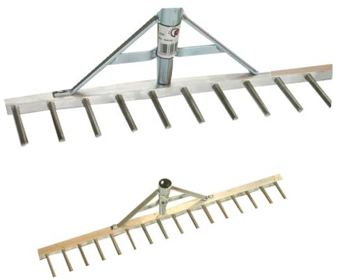 10 Polar 2320 Aluminium-Rechen 60 cm 16 Zinken 7 cm Land- Rasenrechen Bauern-Harke Alu