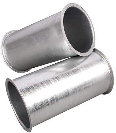 silos24 2 Stück Pellet Füllrohr 200 mm lang DN 100 Stahl verz. Bördelrandrohr