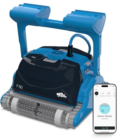 Dolphin F60 Automatischer Poolreiniger Poolroboter mit kabel - Boden, Wasserlinie und Wandreinigung - Kontrolle mit app, Eingelassene Pools bis zu 15 m