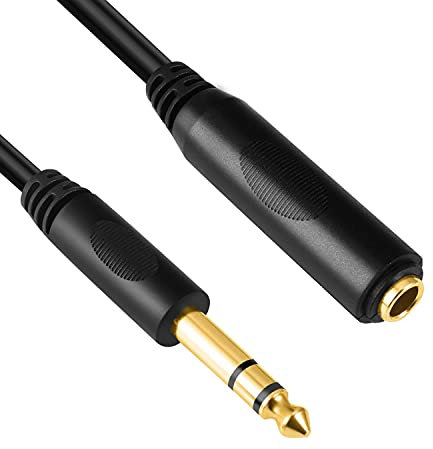 Devinal 15ft (4.5M) 1/4 Male to Female Gold Plated Audio Extension Cable, Heavy Duty Shielded Oxygen-Free Copper for Studio/Guitar/DJ/PA Systems