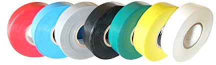 Westerwald-Shop 7 Rollen Isolierband 19mmx25m bunt gemischt = 175 Meter (7 Rollen, bunt 1)