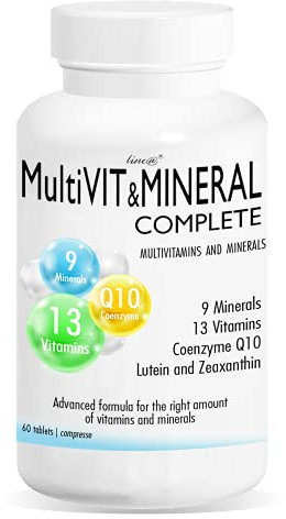 MultiVIT & MINERAL COMPLETE | 60 compresse | MULTIVITAMINICO | 14 vitamine | 9 minerali | con coenzima Q10 e acido folico | scorta per 1 mese | PRODOTTO ITALIANO