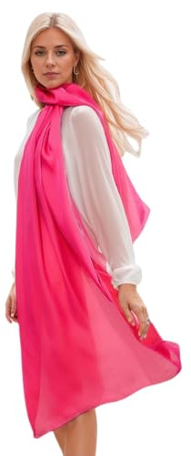Prettystern 200cm X 70cm 2-farbige Crepe Satin 100% Seide Seidentaft Abendmode Damen-schal