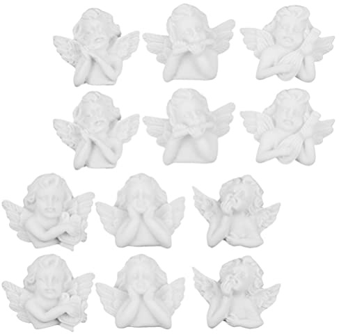 balacoo 36 Pcs Miniatur Engel Figur Harz Engel Statue Skulptur Dekofigur Ornamente Kuchen Topper Spielzeuge für DIY Handwerk Zuhause Dekoraiton Weiß
