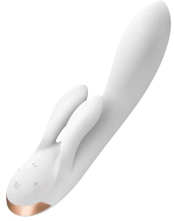 Satisfyer Double Flex Connect App Rabbit-Vibrator | Mit Bluetooth-App | Sex-Spielzeug für Frauen | Wasserdicht (IPX7) | Hochwertiges Silikon | Sex Toys für Damen | Wiederaufladbar in weiß