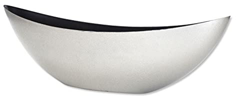 DARO DEKO Kunststoff Blumentopf Schiff (Silber-Glitter, 39 x 13cm) Pflanz-Schale Blumen-Töpfe Übertopf