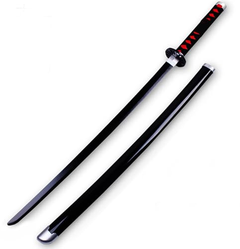 SHASHAYA Demon Slayer - Espada samurái de bambú de 75 cm, Katana hecha a mano, accesorios de cosplay de anime, juguetes de hoja de bambú para niños, niñas, regalo de fiesta