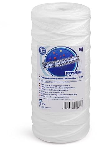 Aquafilter 5 Micron Yarn String Wound Sediment Water Filter 10 x 4.5 Big Blue FCPP5M10B (1)
