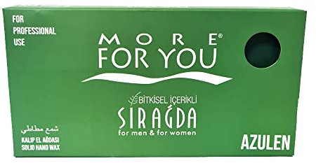 More For You Cera calda a mano, 500 g, cera calda per la depilazione hot Wax Sir Agda (Azulen)