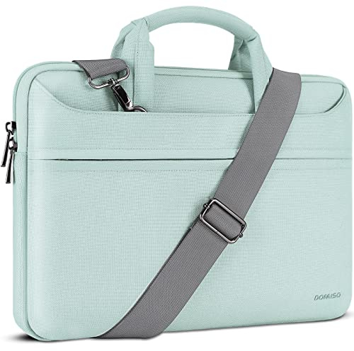 DOMISO 17,3 Pulgada Impermeable Funda Portatil Bolsa Maletín para portátiles con Asa para 17,3 IdeaPad 3 Gen 7/MSI/Lenovo IdeaPad 300 320 321/LG Gram 17/ASUS ROG STRIX GL702VS/HP ENVY 17,Verde menta