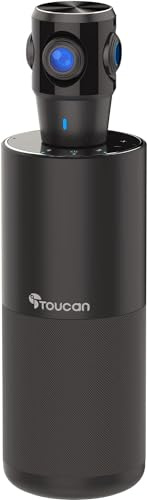 TOUCAN Video Conference System 360 - Professional Plug & Play USB Webcam with 360 Camera, Omnidirectional Microphone, AI Voice Tracking and Crisp Audio Speaker for Home, Office and Travel Video Calls