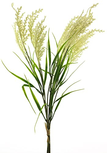 artplants.de Kunst Bündel Schilfgras RUMENG mit Rispen, Creme, 60 cm | Kunstblumen Strauß