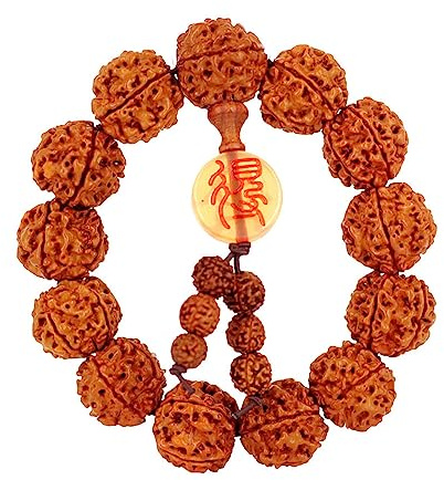 Lllunimon Nepalesische Rudraksha Fünf-Petal Armband Shede Anhänger Buddhistische Mala Perlen Holz Armband Für Meditation Yoga