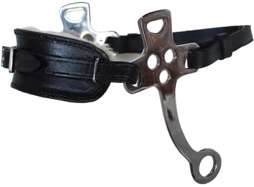 CHALLENGER Horse Western English Leather Bitless Hackamore 17,8 cm Schaft, verstellbare Nase 35153BR