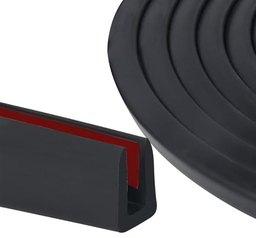 Profilé de Protection des Bords, 6mmx3m, en Forme de U, en Caoutchouc, avec Colle, Excellente Bande de Protection des Bords en EPDM pour Portes de Voiture, Portes, Fenêtres, Plaques Métalliques