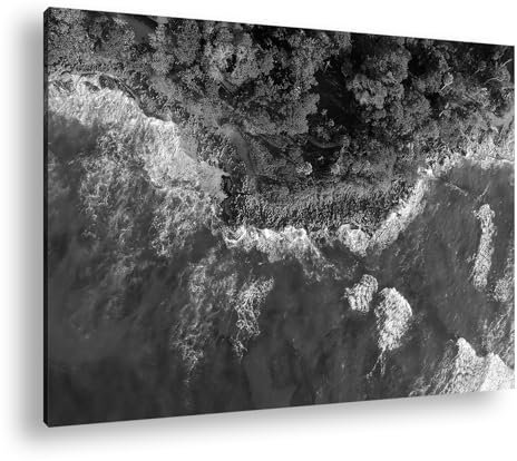 deyoli Formato costa sul mare: 90 x 60 cm, effetto: bianco e nero, stampa digitale di alta qualità con cornice